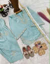 Oc 248 Pure Roman Glass Sillk Kids Wear Plazzo Suits